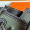H Factory Bags Birkin Cargo Swift Leather & Canvas Ebony & Bronze Color Silver Hardware 25cm Full Handmade