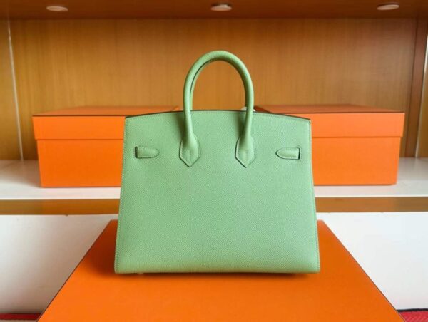 H Factory Bags Birkin Epsom Leather Avocado Green Gold Hardware 25cm Full Handmade