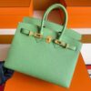 H Factory Bags Birkin Epsom Leather Avocado Green Gold Hardware 25cm Full Handmade