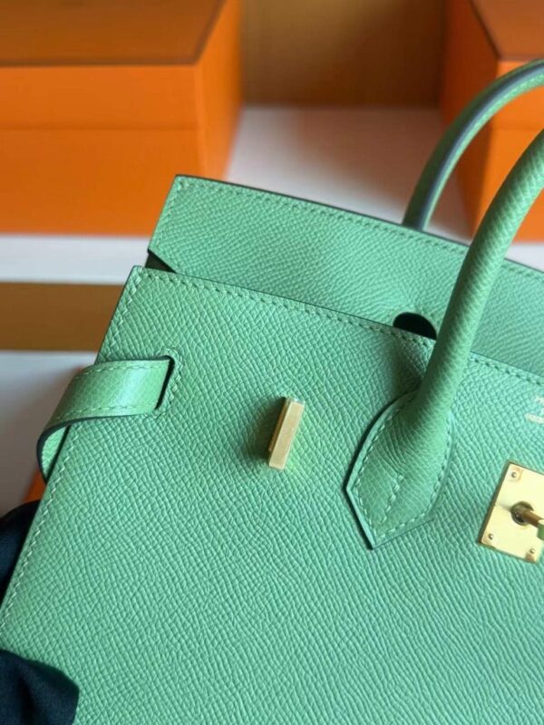 H Factory Bags Birkin Epsom Leather Avocado Green Gold Hardware 25cm Full Handmade