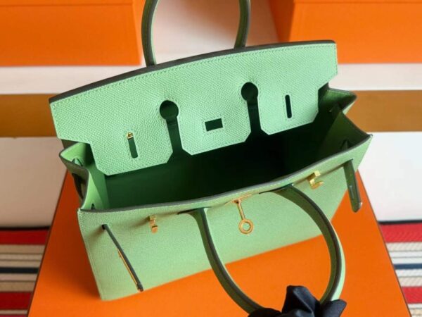 H Factory Bags Birkin Epsom Leather Avocado Green Gold Hardware 25cm Full Handmade
