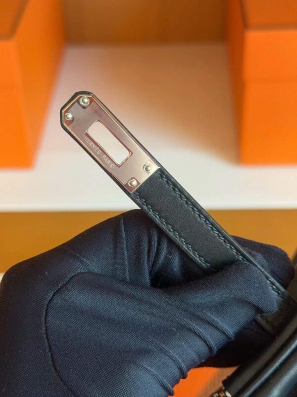 H Factory Bags Birkin toile Swift Leather & Grid Canvas Black Silver Hardware 25cm Full Handmade