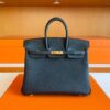 H Factory Bags Birkin Togo Leather CK89 Black Gold Hardware 25cm Full Handmade