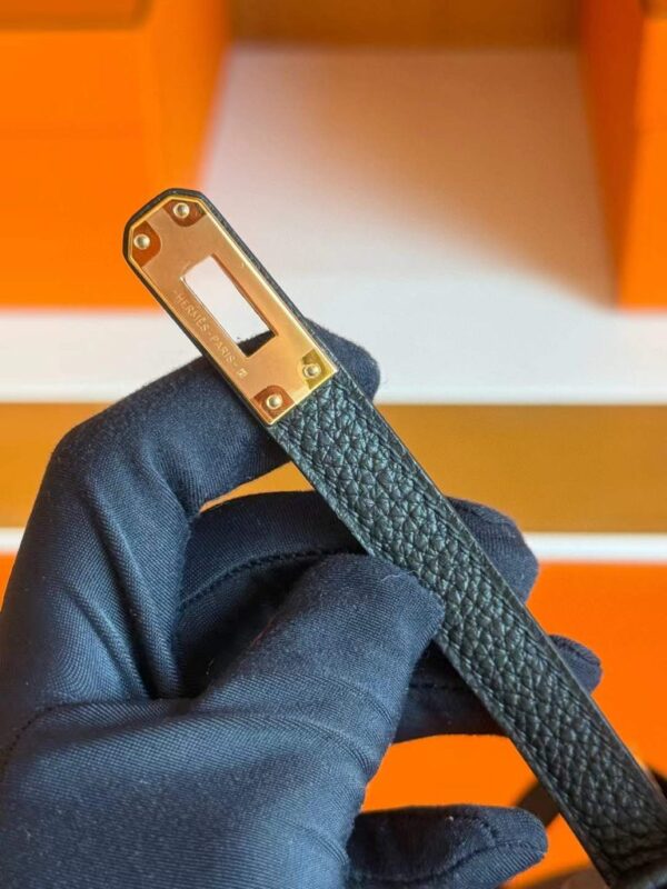 H Factory Bags Birkin Togo Leather CK89 Black Gold Hardware 25cm Full Handmade