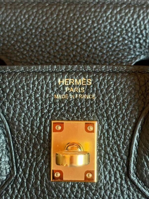 H Factory Bags Birkin Togo Leather CK89 Black Gold Hardware 25cm Full Handmade
