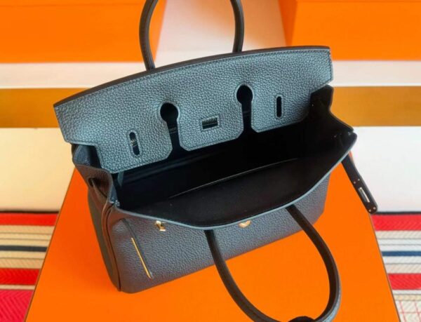 H Factory Bags Birkin Togo Leather CK89 Black Gold Hardware 25cm Full Handmade