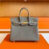 H Factory Bags Birkin Togo Leather Etoupe Grey Gold Hardware 25cm Full Handmade