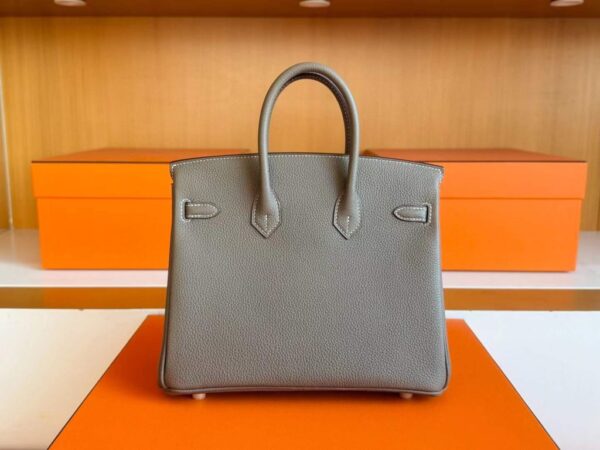 H Factory Bags Birkin Togo Leather Etoupe Grey Gold Hardware 25cm Full Handmade