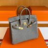 H Factory Bags Birkin Togo Leather Etoupe Grey Gold Hardware 25cm Full Handmade