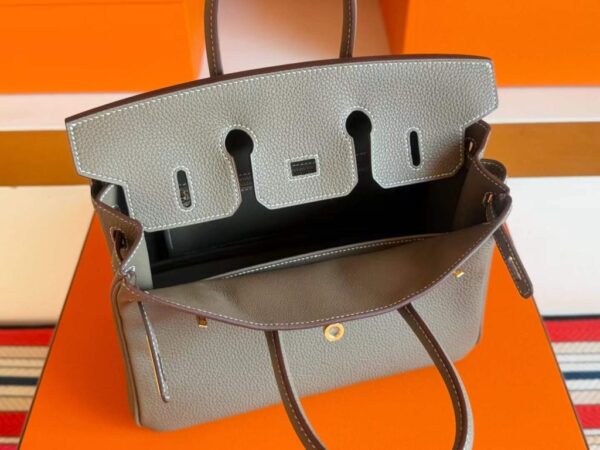 H Factory Bags Birkin Togo Leather Etoupe Grey Gold Hardware 25cm Full Handmade