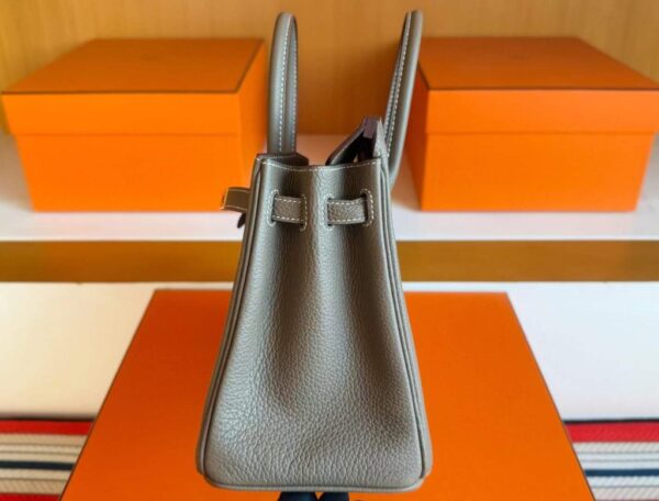 H Factory Bags Birkin Togo Leather Etoupe Grey Gold Hardware 25cm Full Handmade