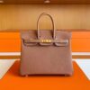 H Factory Bags Birkin Togo Leather Golden Brown Gold Hardware 25cm Full Handmade