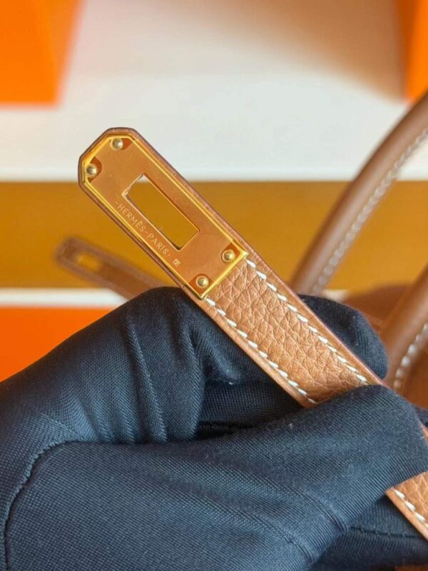 H Factory Bags Birkin Togo Leather Golden Brown Gold Hardware 25cm Full Handmade