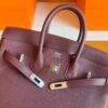 H Factory Bags Birkin Togo Leather Dark Purple Red Silver Hardware 25cm Full Handmade