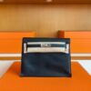 H Factory Bags Kelly Dance Swift Leather CK89 Black Silver Hardware 22cm Full Handmade