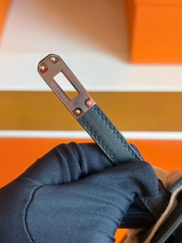 H Factory Bags Kelly Dance Swift Leather CK89 Black Silver Hardware 22cm Full Handmade