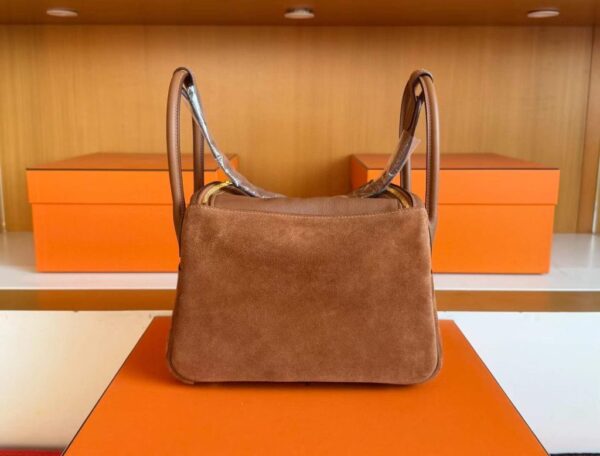 H Factory Bags Lindy Sudue & Swift Leather Golden Brown Gold Hardware 26cm Full Handmade