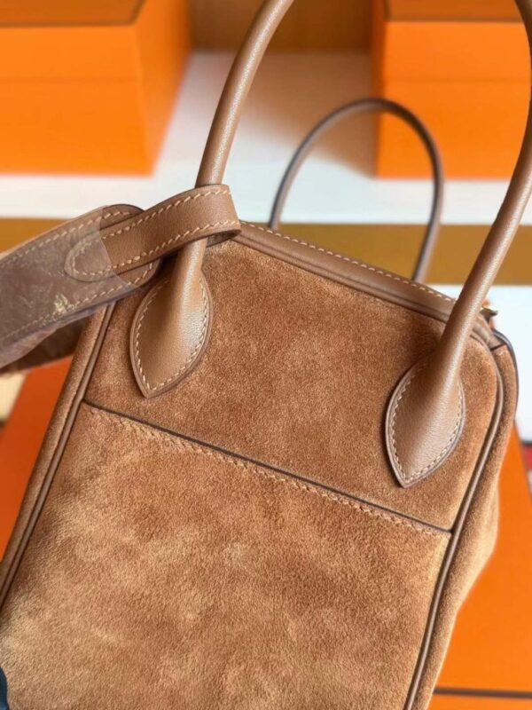 H Factory Bags Lindy Sudue & Swift Leather Golden Brown Gold Hardware 26cm Full Handmade