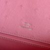 H Factory Bags Mini Kelly Pochette Ostrich Leather L4 Bubble Pink Silver Hardware 22cm Full Handmade
