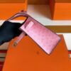 H Factory Bags Mini Kelly Pochette Ostrich Leather L4 Bubble Pink Silver Hardware 22cm Full Handmade
