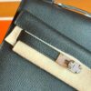 H Factory Bags Kelly Desordre Epsom CK89 Black Silver Hardware 20cm Full Handmade