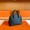 H Factory Bags Mini Bolide Chever Leather CK89 Black Silver Hardware 18cm Full Handmade