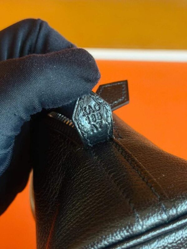 H Factory Bags Mini Bolide Chever Leather CK89 Black Silver Hardware 18cm Full Handmade