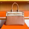 H Factory Bags Birkin Togo Leather Golden Brown Gold Hardware 30cm Full Handmade