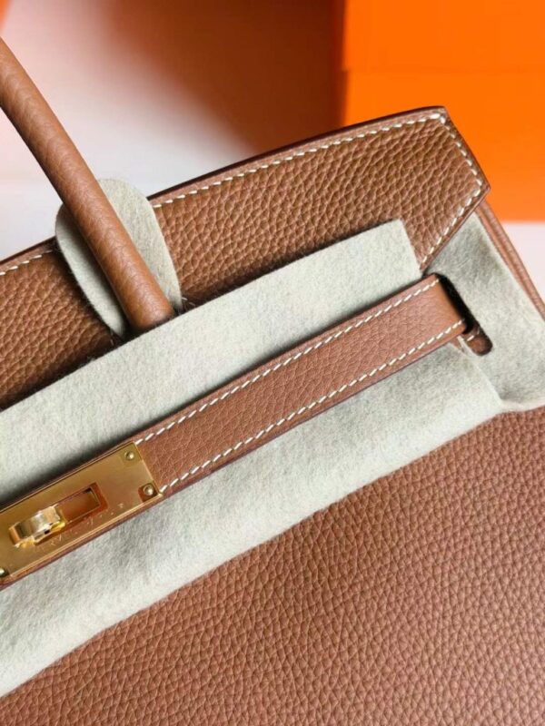 H Factory Bags Birkin Togo Leather Golden Brown Gold Hardware 30cm Full Handmade
