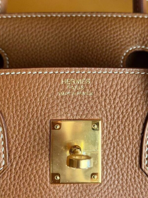 H Factory Bags Birkin Togo Leather Golden Brown Gold Hardware 30cm Full Handmade
