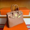 H Factory Bags Birkin Togo Leather Golden Brown Gold Hardware 30cm Full Handmade