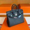 H Factory Bags Birkin Togo Leather CK89 Black Silver Hardware 25cm Full Handmade