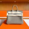 H Factory Bags Birkin Togo Leather CK18 Etoupe Grey Silver Hardware 25cm Full Handmade