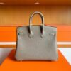 H Factory Bags Birkin Togo Leather CK18 Etoupe Grey Silver Hardware 25cm Full Handmade