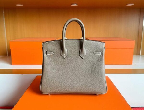 H Factory Bags Birkin Togo Leather CK18 Etoupe Grey Silver Hardware 25cm Full Handmade