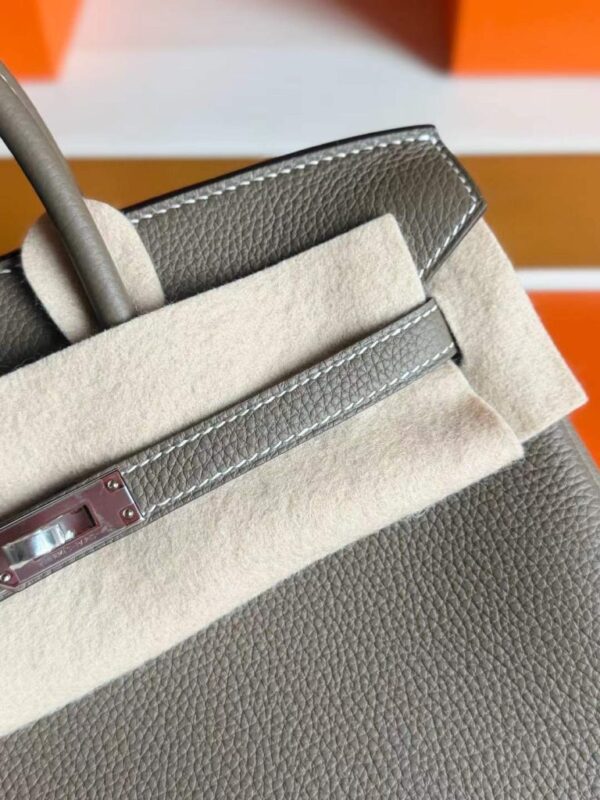 H Factory Bags Birkin Togo Leather CK18 Etoupe Grey Silver Hardware 25cm Full Handmade
