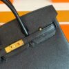 H Factory Bags Birkin Chever Leather CK89 Black Gold Hardware 25cm Full Handmade