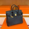 H Factory Bags Birkin Chever Leather CK89 Black Gold Hardware 25cm Full Handmade