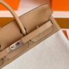 H Factory Bags Birkin toile Swift Leather & Canvas Khaki & White Silver Hardware 25cm Full Handmade