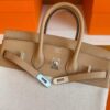 H Factory Bags Birkin toile Swift Leather & Canvas Khaki & White Silver Hardware 25cm Full Handmade