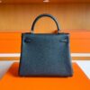 H Factory Bags Kelly Togo Leather CK89 Black Silver Hardware 25cm Full Handmade