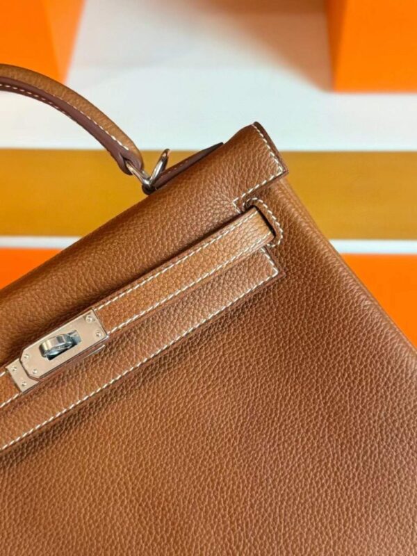 2025-12-17_112803_021-768x1024-1 H Factory Bags Kelly Barenia Leather Gold Brown Silver Hardware 25cm Full Handmade