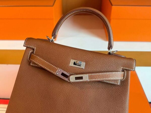 2025-12-17_112814_029-1024x768-1 H Factory Bags Kelly Barenia Leather Gold Brown Silver Hardware 25cm Full Handmade
