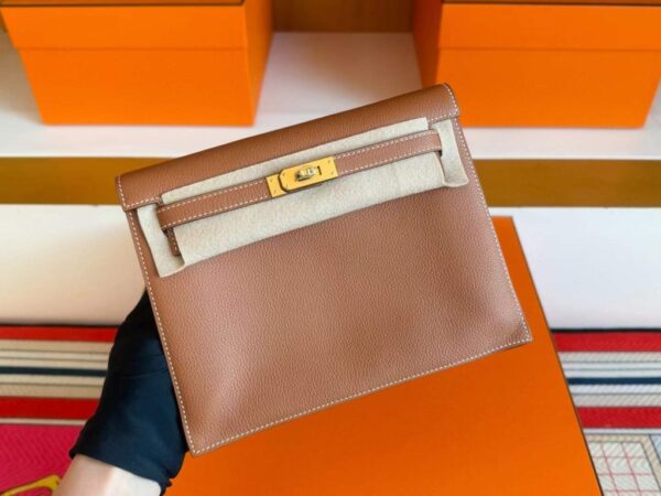 H Factory Bags Kelly Dance Evercolor Leather Golden Brown Gold Hardware 22cm Full Handmade