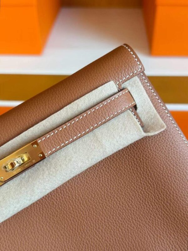 H Factory Bags Kelly Dance Evercolor Leather Golden Brown Gold Hardware 22cm Full Handmade