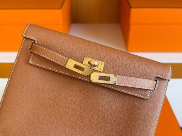 H Factory Bags Kelly Dance Evercolor Leather Golden Brown Gold Hardware 22cm Full Handmade