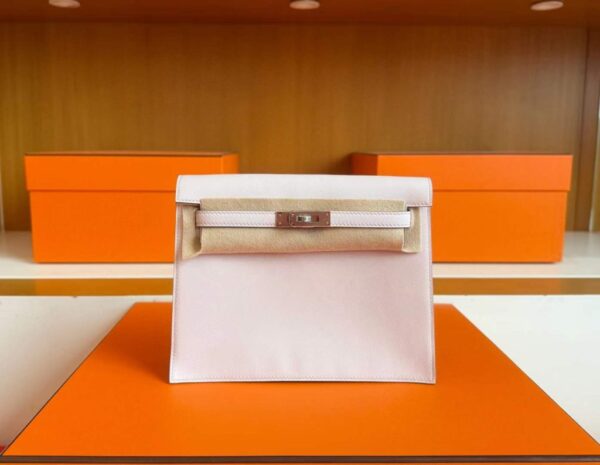 H Factory Bags Kelly Dance Swift Leather Light Purple Pink Silver Hardware 22cm Full Handmade