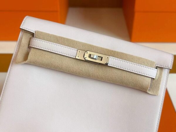 H Factory Bags Kelly Dance Swift Leather Light Purple Pink Silver Hardware 22cm Full Handmade