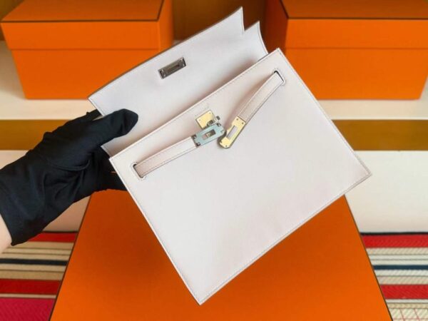 H Factory Bags Kelly Dance Swift Leather Light Purple Pink Silver Hardware 22cm Full Handmade