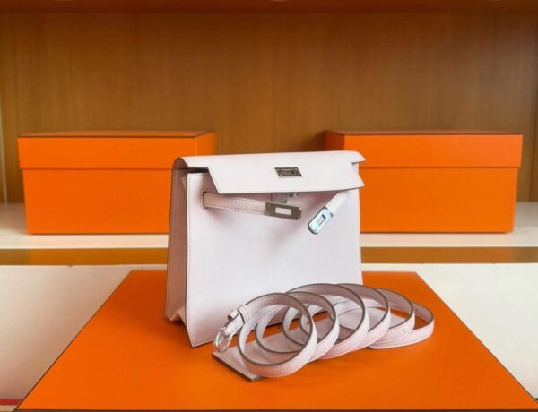 H Factory Bags Kelly Dance Swift Leather Light Purple Pink Silver Hardware 22cm Full Handmade